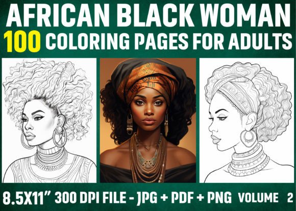 100 African Black Woman Coloring Pages – A Strategic Asset for KDP Content Creators