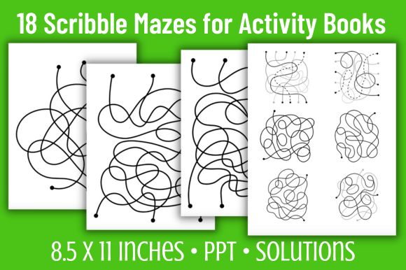 18 Scribble Hand Drawn Maze Games 4 Kids