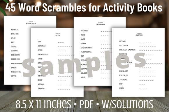45 Word Scramble Puzzles for Your Next KDP Book