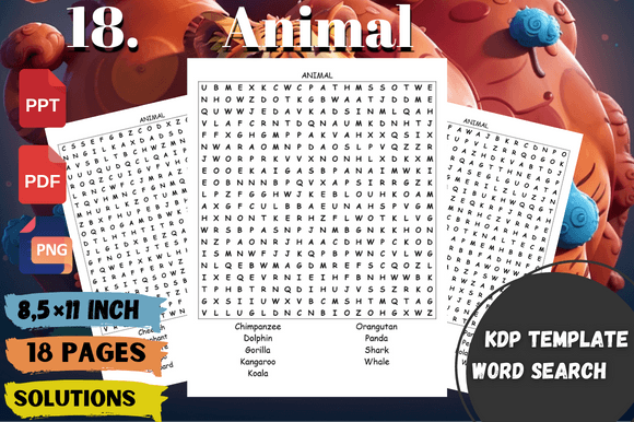 Animal Word Search – KDP Interior: Unlock a High-Demand Puzzle Niche Without the Design Struggle