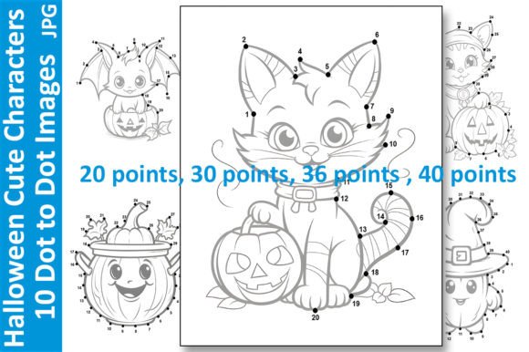 Halloween Characters - 10 Dot to Dot