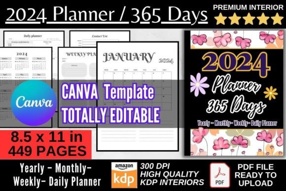 How a 2024 Planner 365 Days Canva KDP Template Simplifies Your Entire Year
