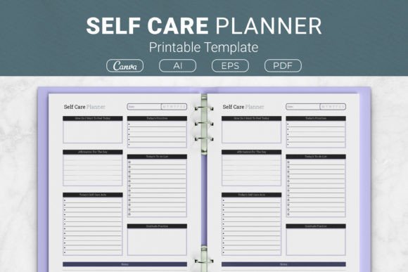 Self Care Planner Printable Template: Structuring Daily Well-Being with Intention